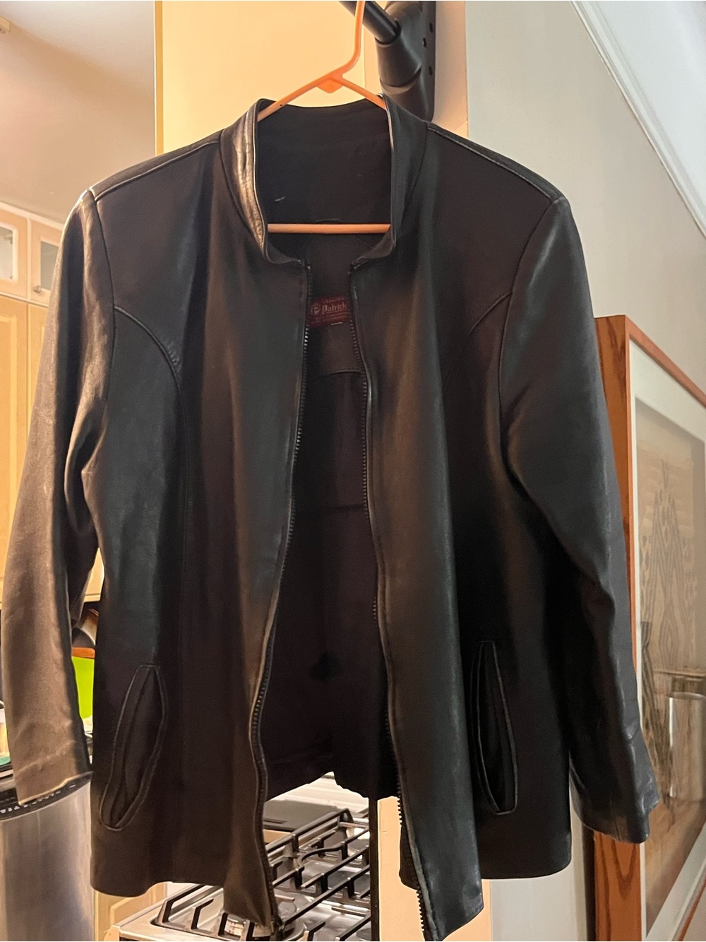 Women’s Black Leather Zip-Front Jacket - Timeless Minimalist Style